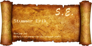 Stummer Erik névjegykártya